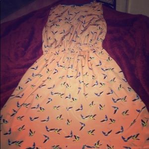 Xs cute pink dress with birds